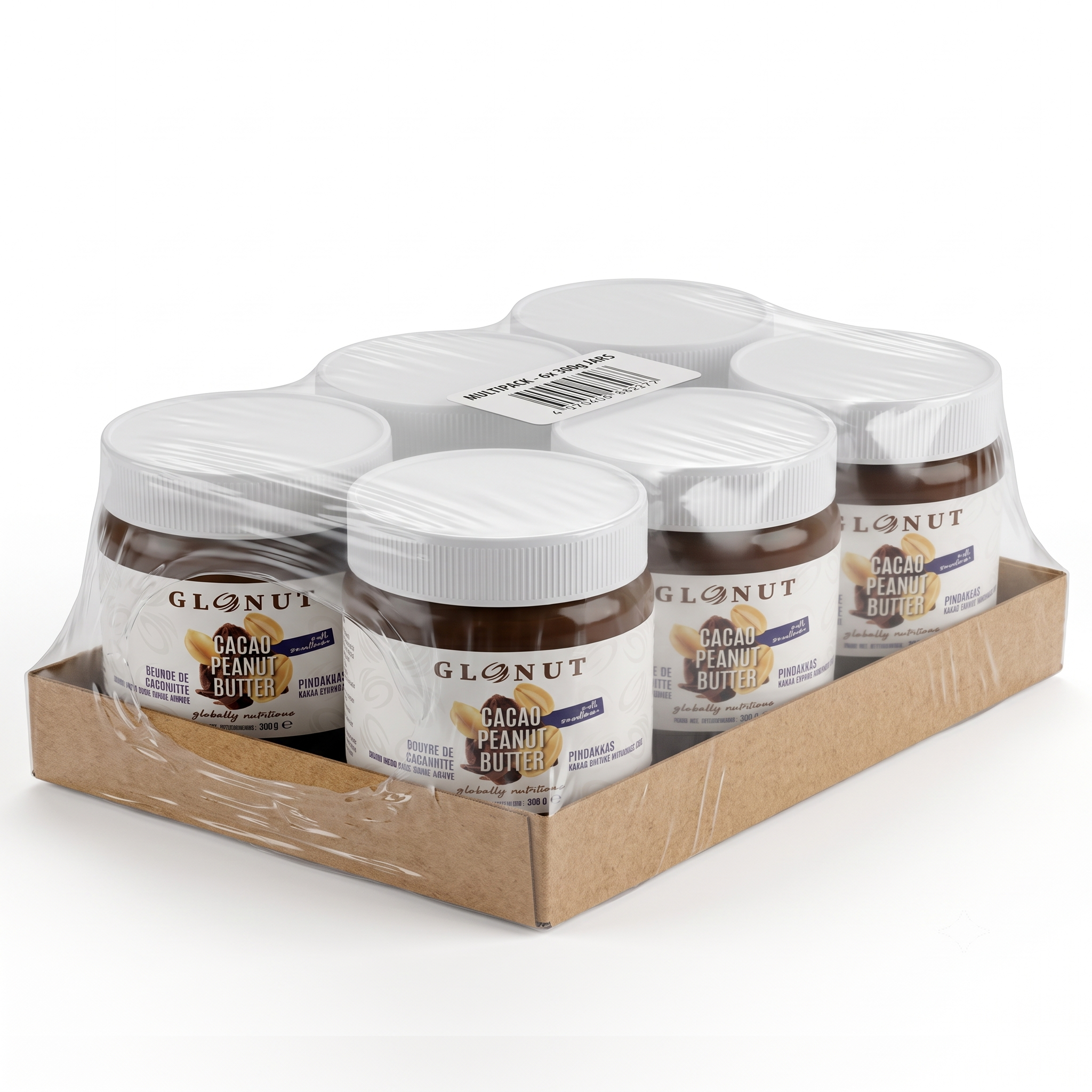 GloNut No added Sugar Cacao Peanutbutters (360gx6)