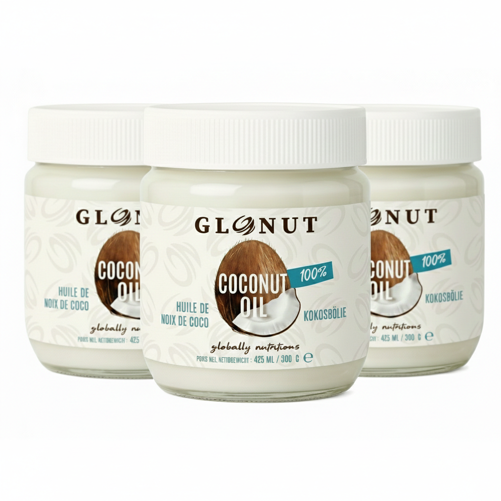 GloNut Coconut Oil Unrefined 425ml-300g (x3)