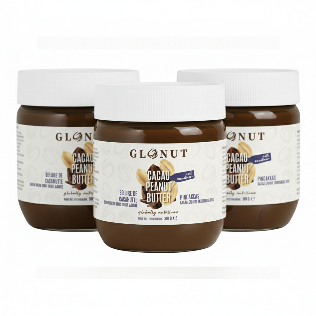 GloNut No added Sugar Cacao Peanutbutters (360gx3)